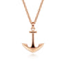 14K Rose Gold Anchor Pendant