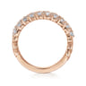 Fancy Wedding Ring in 14k Rose Gold with Baguette Natural Diamond at Gabriel & Co.