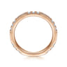 14K Rose Gold Baguette and Round Diamond Stackable Ring - 0.6 ct