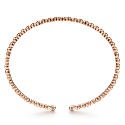 14K Rose Gold Beaded Cuff Bracelet