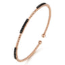 14K Rose Gold Black Diamond Bangle - 0.5 ct