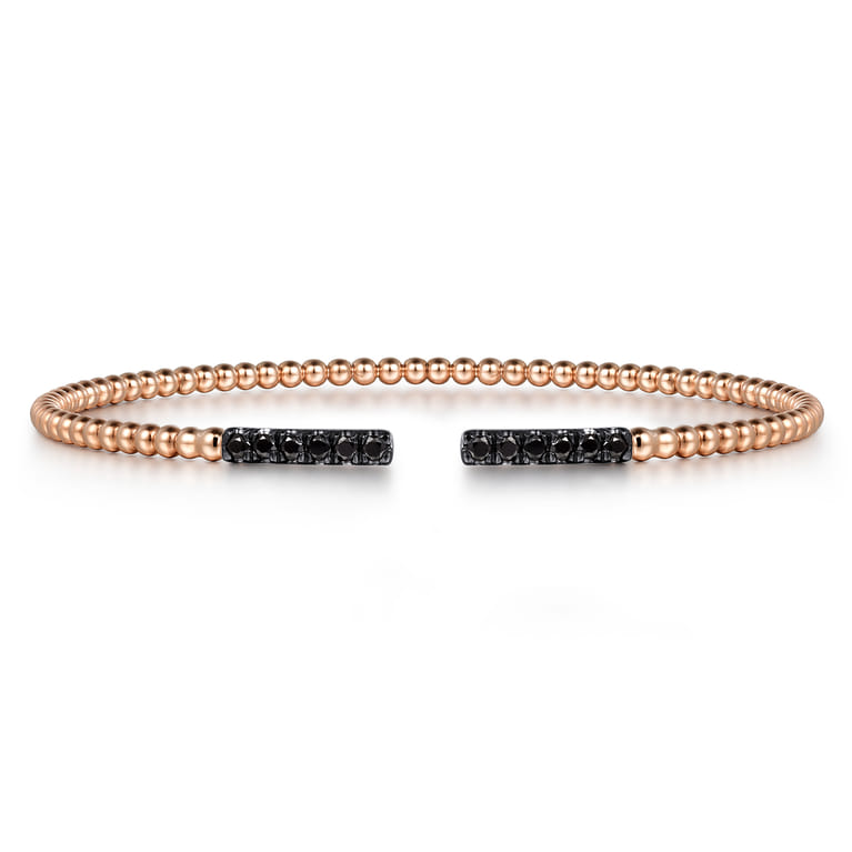 14K Rose Gold Black Diamond Bangle - 0.3 ct - Shot 1
