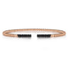 14K Rose Gold Black Diamond Bangle - 0.3 ct