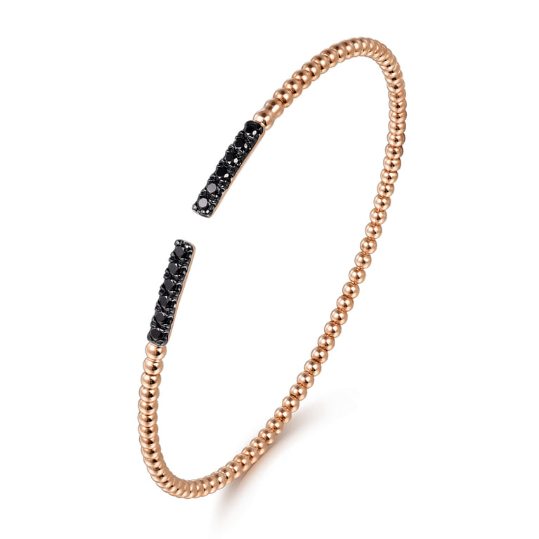 14K Rose Gold Black Diamond Bangle - 0.3 ct - Shot 2