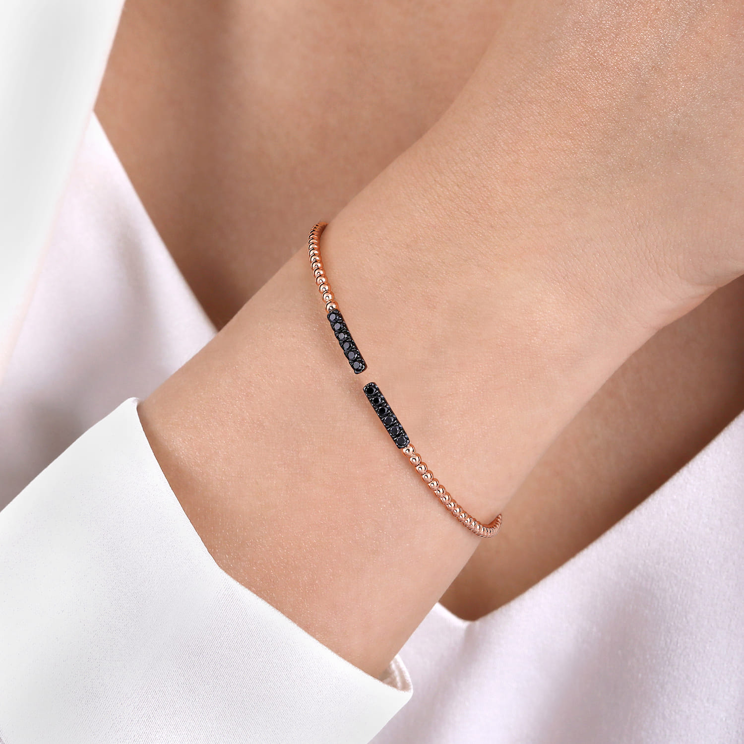 14K Rose Gold Black Diamond Bangle - 0.3 ct - Shot 4