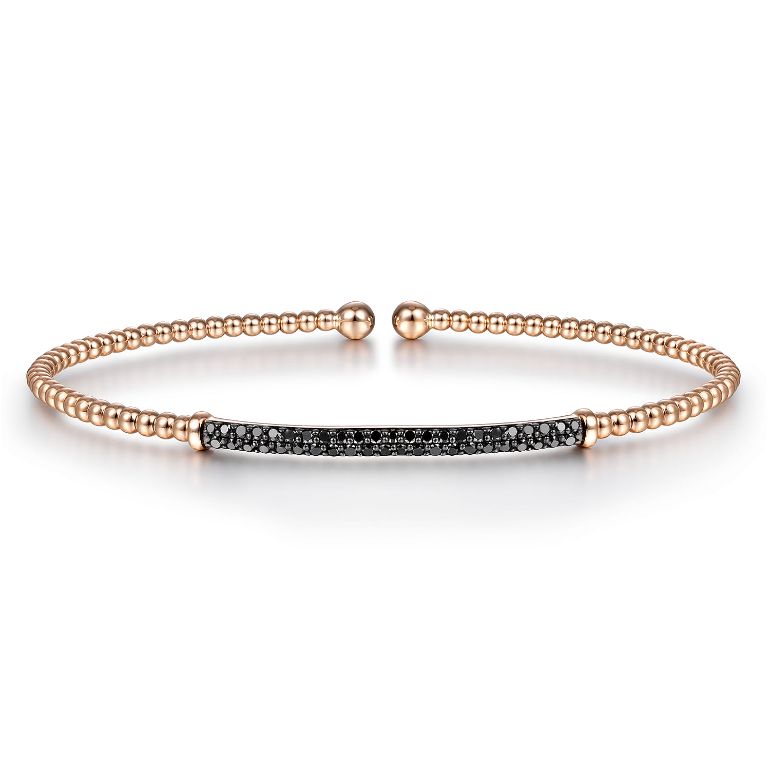 14K Rose Gold Black Diamond Bangle - 0.4 ct - Shot 1