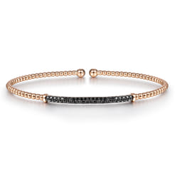 14K Rose Gold Black Diamond Bangle