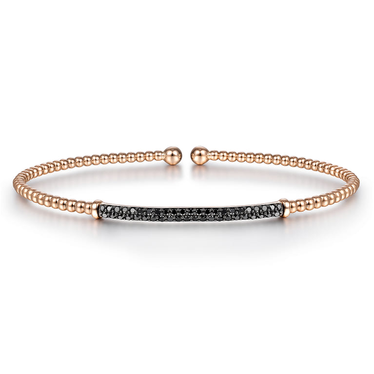 14K Rose Gold Black Diamond Bangle - 0.4 ct - Shot 1