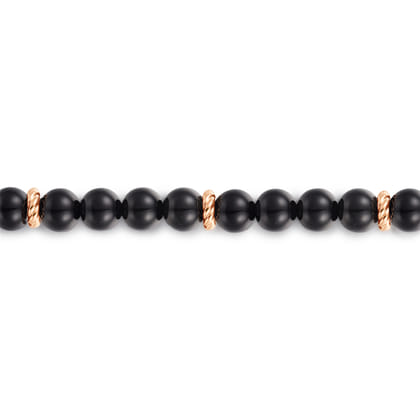 14K Rose Gold Black Onyx Bracelet