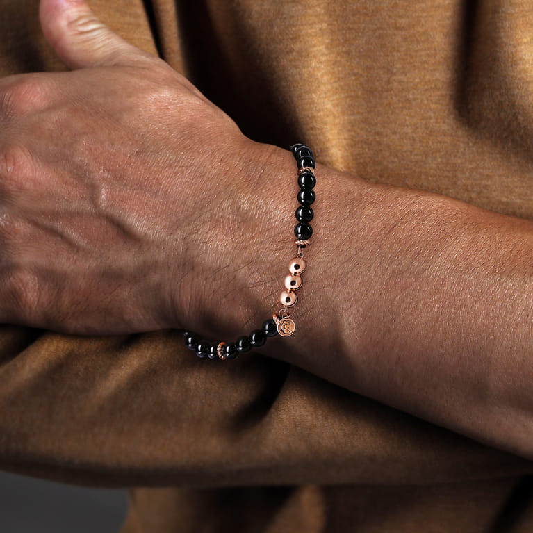 14K Rose Gold Black Onyx Bracelet - Shot 3