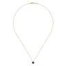 14K Rose Gold Blue Sapphire Pendant Necklace - 0.05 ct