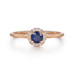 14K-Rose-Gold-Blue-Sapphire-and-Diamond-Halo-Promise-Ring1