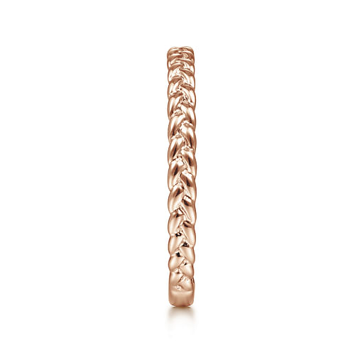 14K Rose Gold Braided Stackable Ring - Shot 4