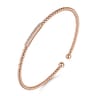 14K Rose Gold Bujukan Bead Bangle with Diamonds - 0.14 ct