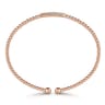 14K Rose Gold Bujukan Bead Bangle with Diamonds - 0.14 ct