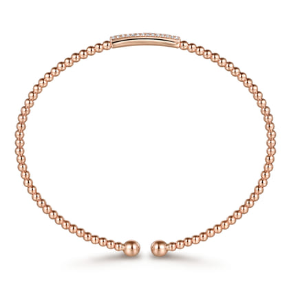 14K Rose Gold Bujukan Bead Bangle with Diamonds