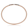 14K Rose Gold Bujukan Bead Cuff Bracelet with Black Diamond Pave Bars - 0.3 ct