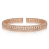 14K Rose Gold Bujukan Bead Cuff Bracelet with Diamond Bezel Connectors - 0.75 ct