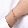 14K Rose Gold Bujukan Bead Cuff Bracelet with Diamond Pave Caps - 0.21 ct