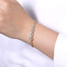14K Rose Gold Bujukan Bead Cuff Bracelet with Diamond Pave Links - 0.6 ct