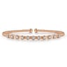 14K Rose Gold Bujukan Bead Cuff Bracelet with Diamond Stations - 0.33 ct