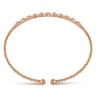 14K Rose Gold Bujukan Bead Cuff Bracelet with Diamond Stations - 0.33 ct