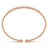 14K Rose Gold Bujukan Bead Cuff Bracelet with Diamond Stations - 0.33 ct