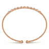 14K Rose Gold Bujukan Bead Cuff Bracelet with Diamond Stations - 0.33 ct