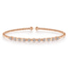 14K Rose Gold Bujukan Bead Cuff Bracelet with Diamond Stations - 0.33 ct