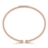 14K Rose Gold Bujukan Bead Cuff Bracelet with Diamonds - 0.14 ct