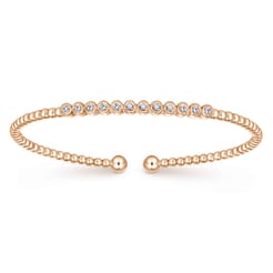 14K Rose Gold Bujukan Bead Diamond Bangle