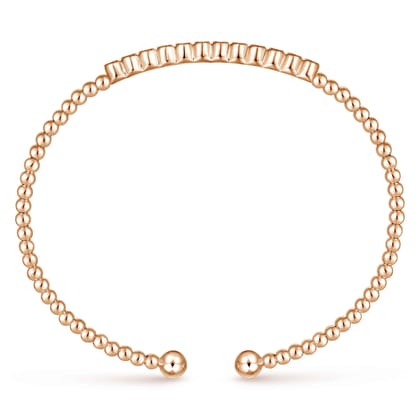 14K Rose Gold Bujukan Bead Diamond Bangle