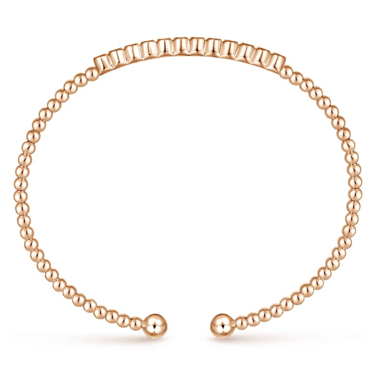 14K Rose Gold Bujukan Bead Diamond Bangle - 0.14 ct - Shot 3