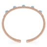 14K Rose Gold Bujukan Bead Diamond and Blue Topaz Cuff Bracelet - 0.57 ct