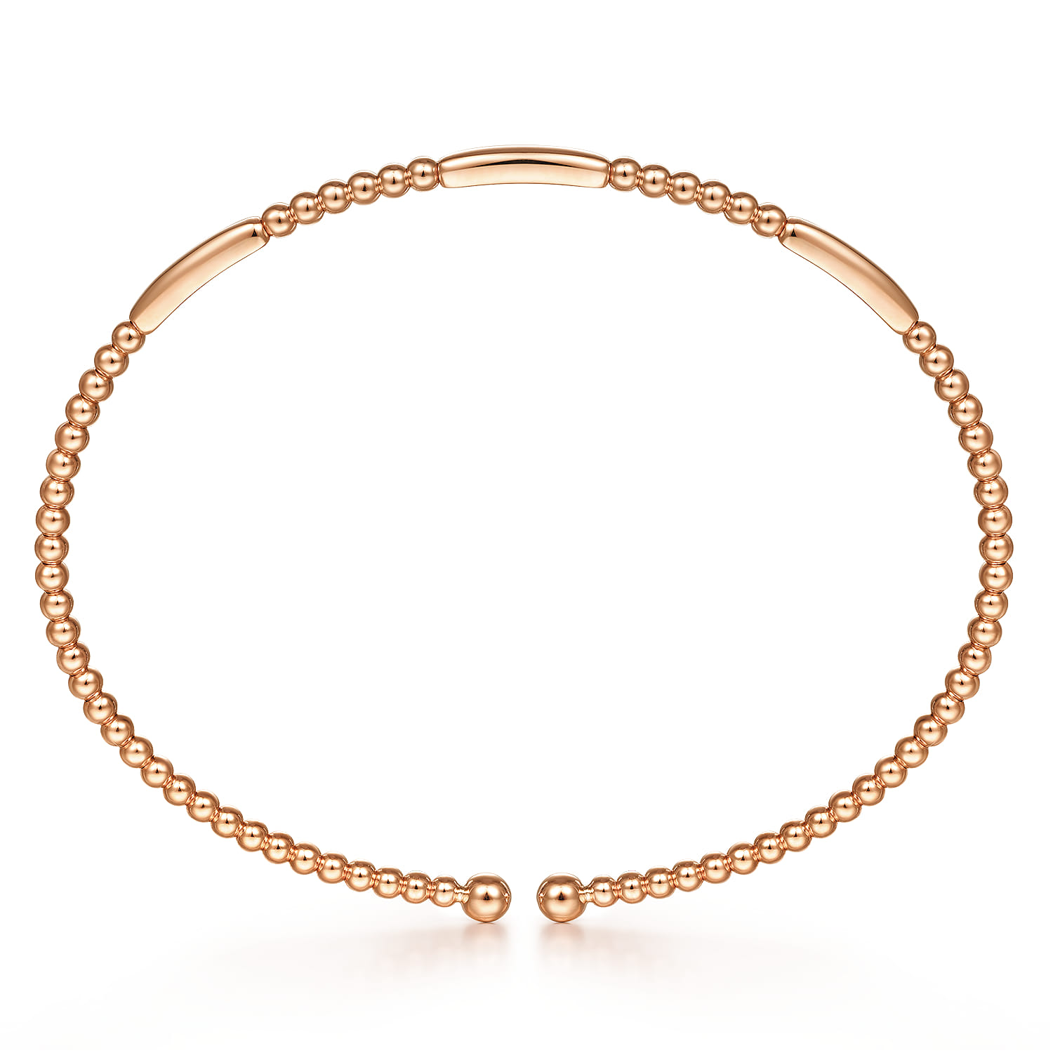 14K Rose Gold Bujukan Bead Open Bangle - Shot 3