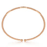 14K Rose Gold Bujukan Bead Open Bangle