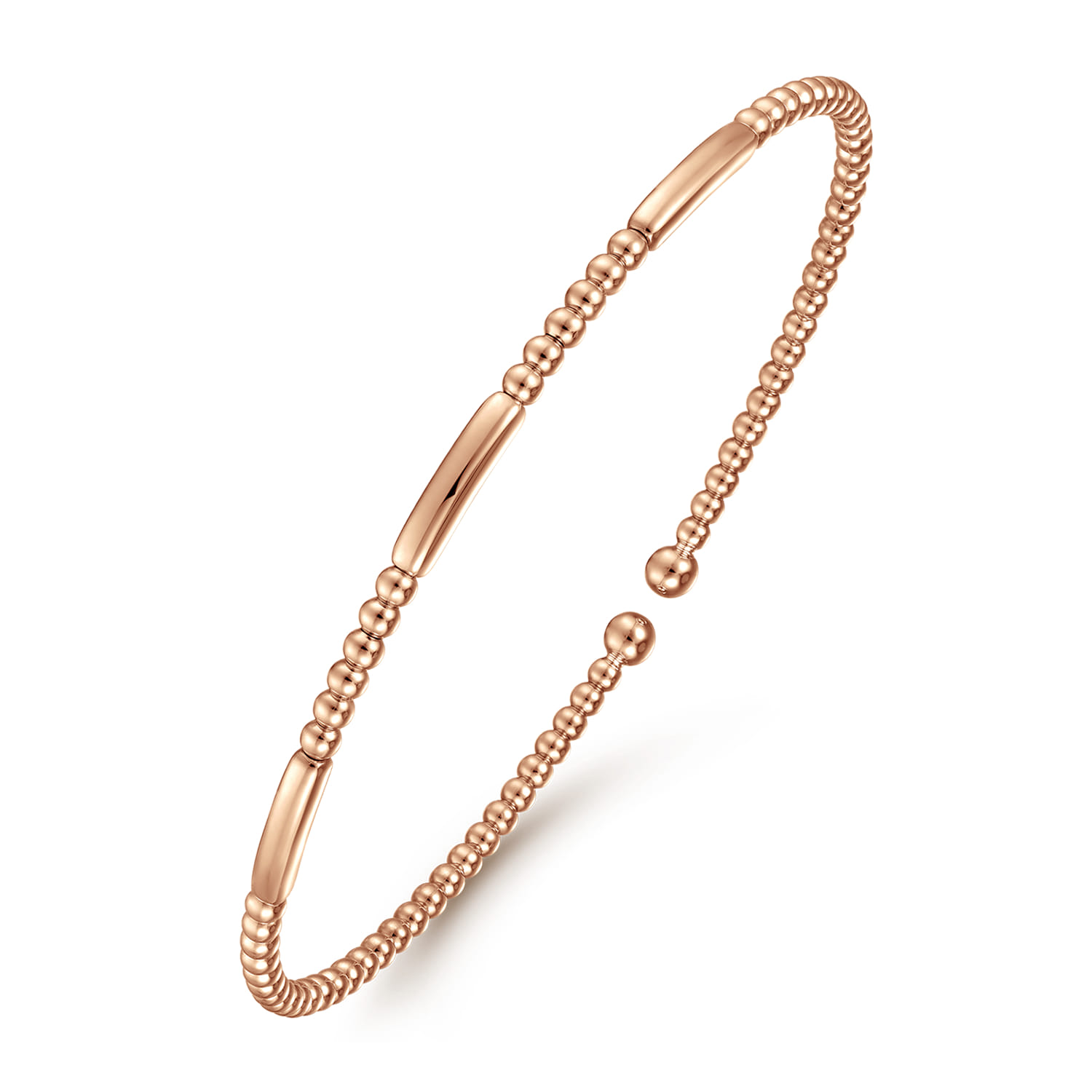14K Rose Gold Bujukan Bead Open Bangle - Shot 2