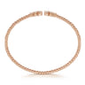 14K Rose Gold Bujukan Bead Split Cuff Bracelet with Bezel Set Diamonds - 0.24 ct