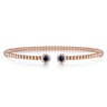 14K Rose Gold Bujukan Bead Split Cuff Bracelet with Sapphire and Diamond
