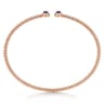 14K Rose Gold Bujukan Bead Split Cuff Bracelet with Sapphire and Diamond