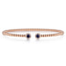 14K Rose Gold Bujukan Bead Split Cuff Bracelet with Sapphire and Diamond - 0.12 ct