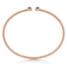 14K Rose Gold Bujukan Bead Split Cuff Bracelet with Sapphire and Diamond - 0.12 ct