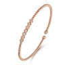 14K Rose Gold Bujukan Bead and Cluster Diamond Bangle - 0.13 ct