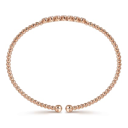 14K Rose Gold Bujukan Bead and Cluster Diamond Bangle
