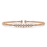 14K Rose Gold Bujukan Bead and Cluster Diamond Bangle - 0.14 ct