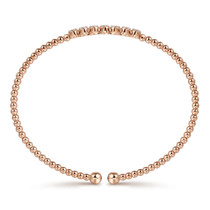 14K Rose Gold Bujukan Bead and Cluster Diamond Bangle