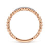 14K Rose Gold Bujukan Bead and Diamond Stackable Ring - 0.06 ct