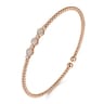 14K Rose Gold Bujukan Bead and Hexagon Cluster Diamond Bangle - 0.12 ct