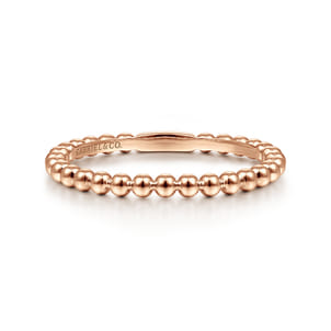 14K Rose Gold Bujukan Beaded Stackable Ring