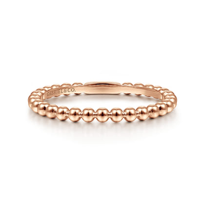 14K Rose Gold Bujukan Beaded Stackable Ring